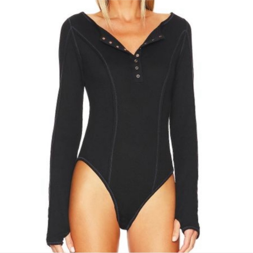 NWT Free People Sloane Bodysuit Black XS
